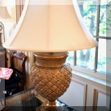 D09. Pair of pineapple table lamps. 31”h 